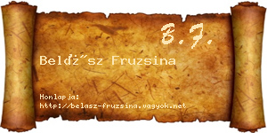 Belász Fruzsina névjegykártya